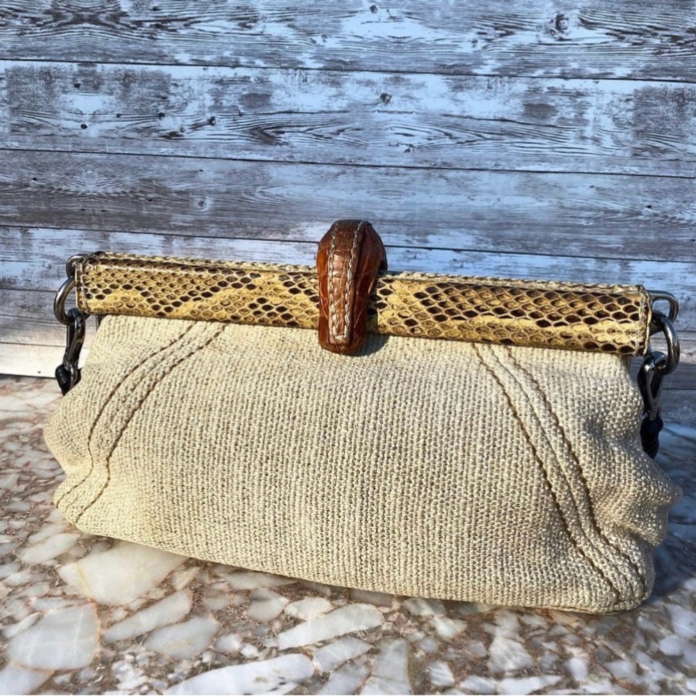 PRADA 2010 python canvas handbag 👝 - Picture 4 of 10